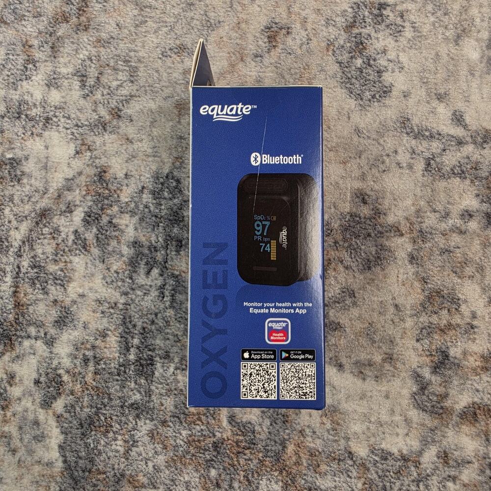 Equate Bluetooth Digital Finger Pulse Oximeter Black SpO2 Monitor App Support - Picture 4 of 7